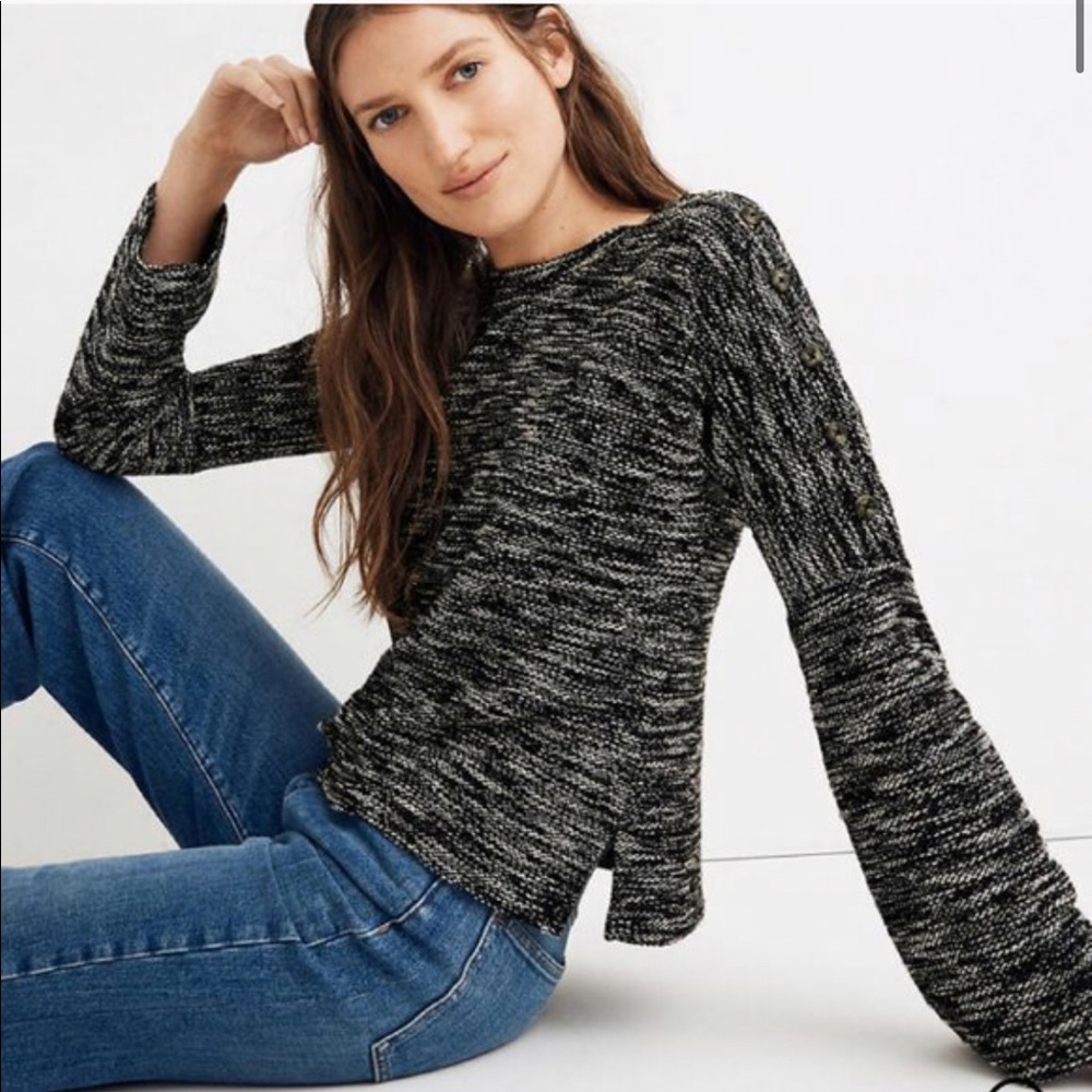 Madewell Wide-Sleeve sweater Black size medium new with tags